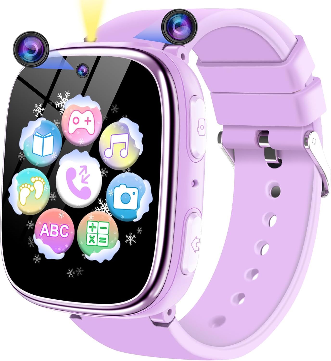 Montre Connectée Enfant, Montre Telephone Enfant Pour Filles Garçons Avec Appel Sos, Réveil Caméra Podomètre Musique Jeux Lampe De Poche, Smartwatch Cadeau Pour Garçons Filles De 4 À 12 Ans (Violet)