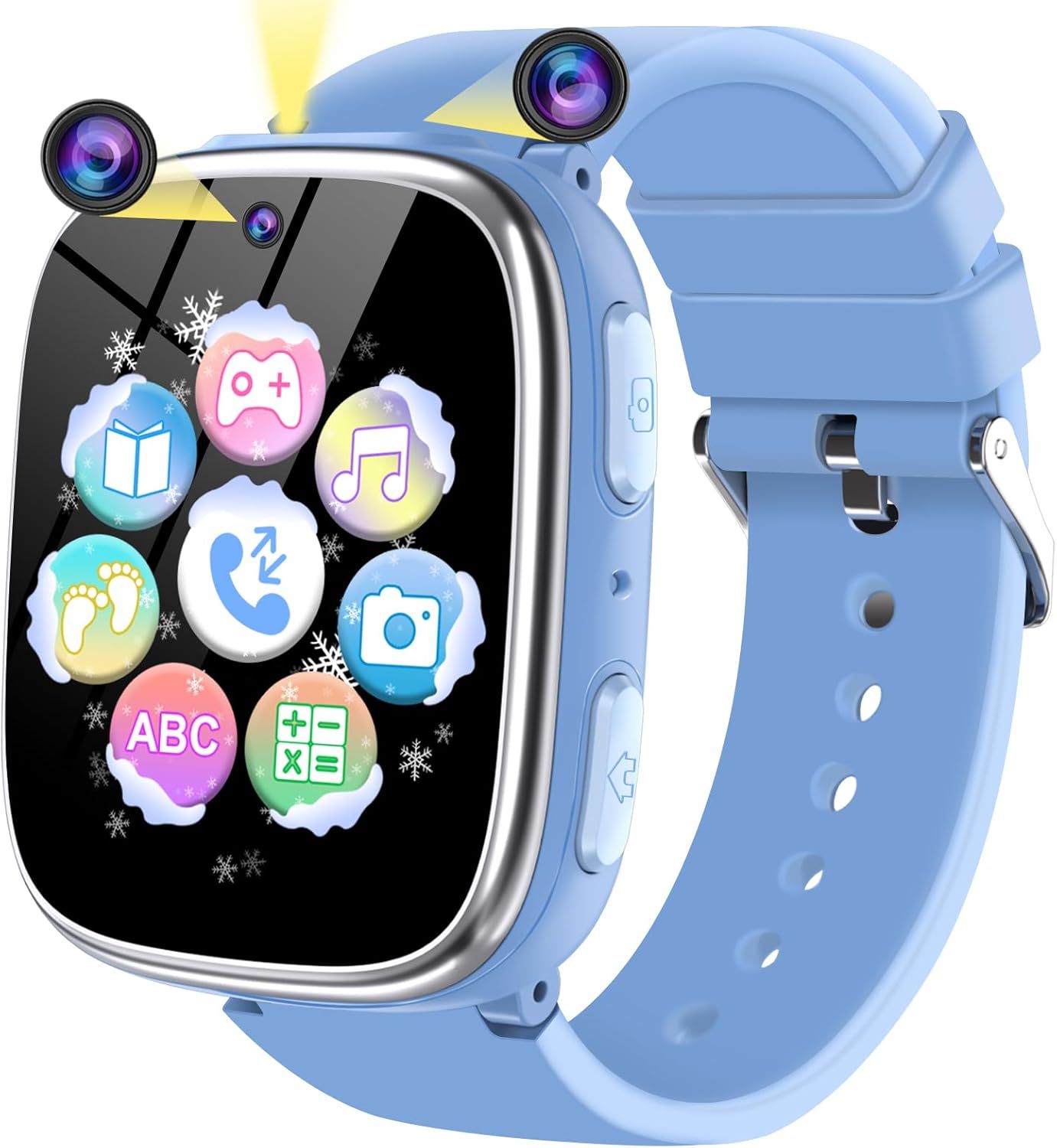 Montre Connectée Enfant, Montre Telephone Enfant Pour Filles Garçons Avec Appel Sos, Réveil Caméra Podomètre Musique Jeux Lampe De Poche, Smartwatch Cadeau Pour Garçons Filles De 4 À 12 Ans (Bleu)