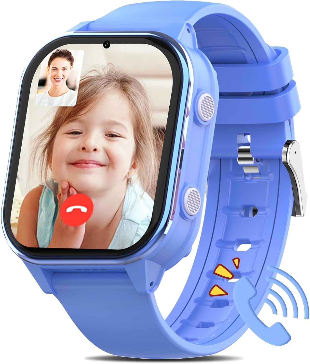 Montre Connectée Enfant 4g, Batterie 900 Mah Smartwatch Enfant, Avec Wif/Gps/Bluetooth Musique Appel Sos Chat Et Vidéo Podomètre Alarme Caméra Mode École, À Partir De 5 Ans, Bleu