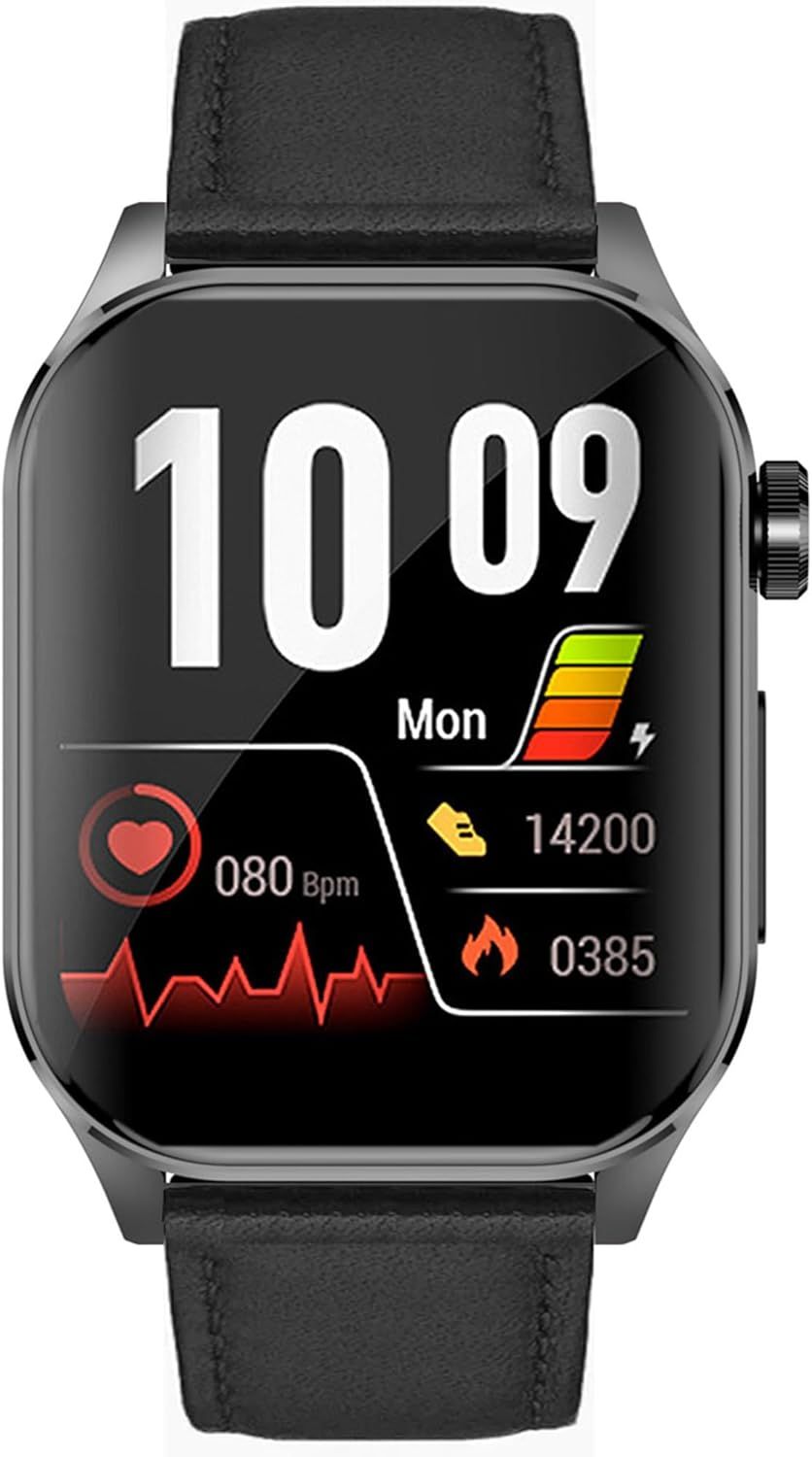 Knauermann Pro 3 (2024) Noir - Montre Sanitaire Smartwatch Avec Fonction Téléphonique - Capteurs Osram - Fonction Ecg + Hrv - Bt Bluetooth - Apnée Du Sommeil - Pression Artérielle - Bracelet En