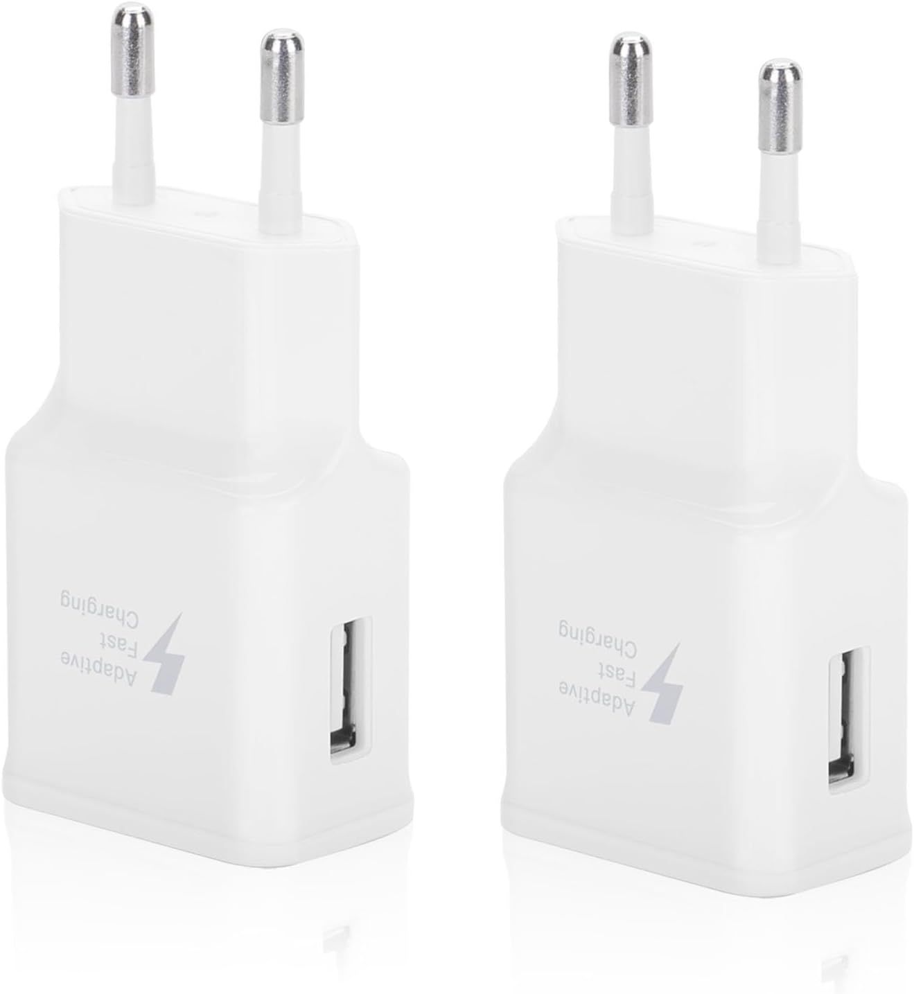 2 Pack Chargeur Usb Compatibles Avec Samsung Galaxy S21 S20 S10 S9 S8 S7 S6 Edge/Plus/Active A03 A13 A14 A34 A53 A54 Note 9/8 Et Autres Smartphones, Charge Rapide Usb Pr Secteur Adaptateurs