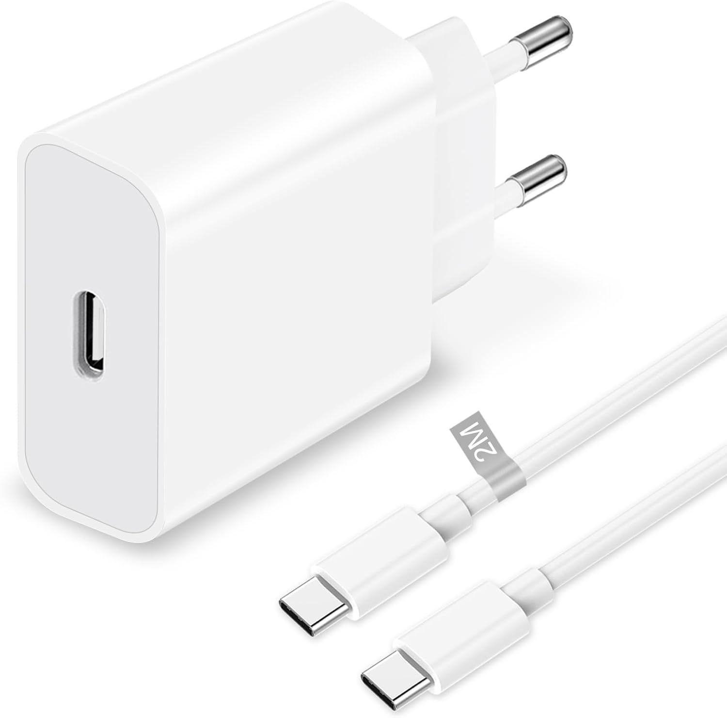 Chargeur Rapide Iphone 15, 25w Chargeur Usb C Rapide Avec 2m Usb C Cable Chargeur Pour Iphone 15 Pro /15 Plus/15,Ipad Pro/Air,Samsung, Pr Usb C Chargeur Type C Adaptateur Secteur Alimentation