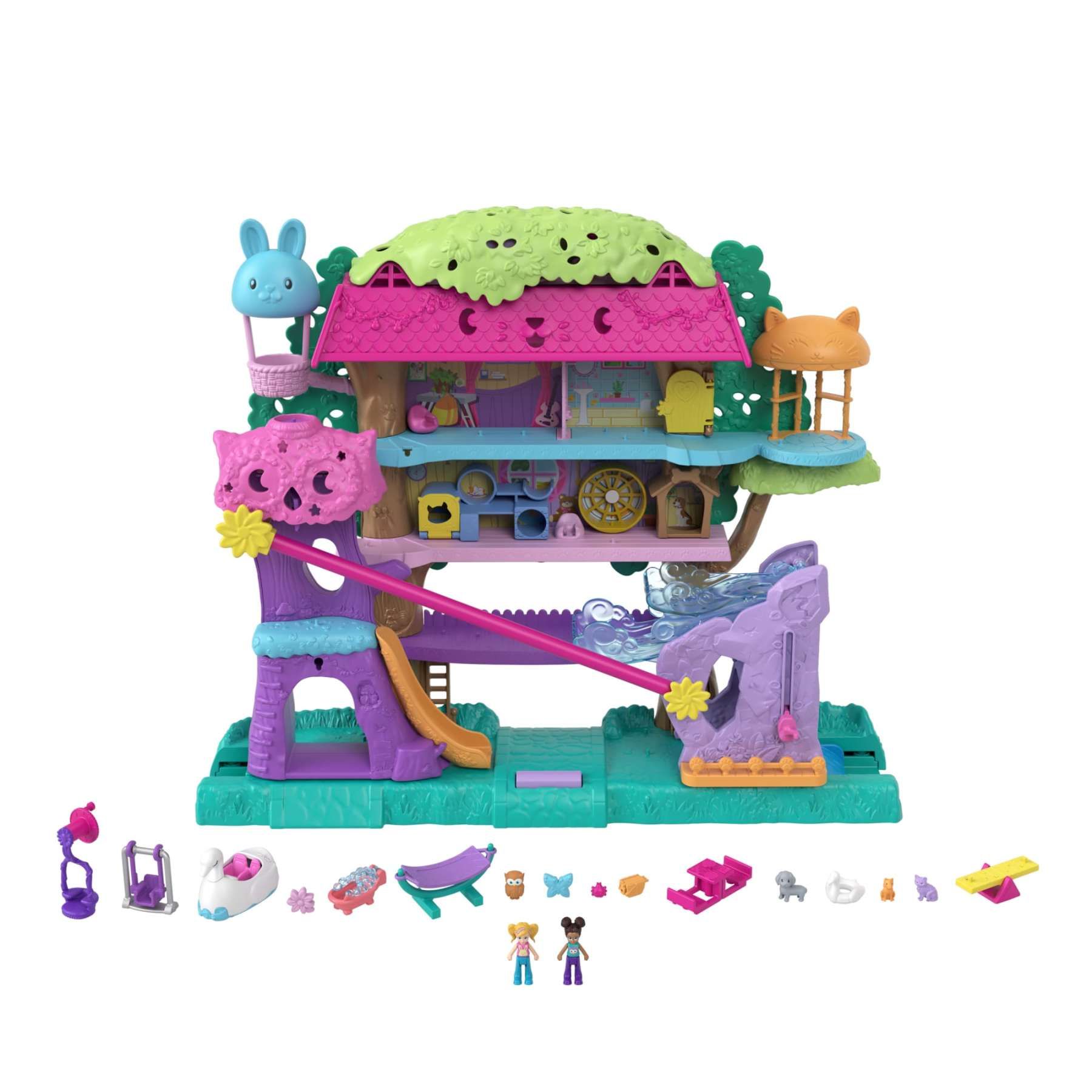 Polly Pocket Pollyville Coffret La Maison Dans Les Arbres Coffret Mini Figurines Et +