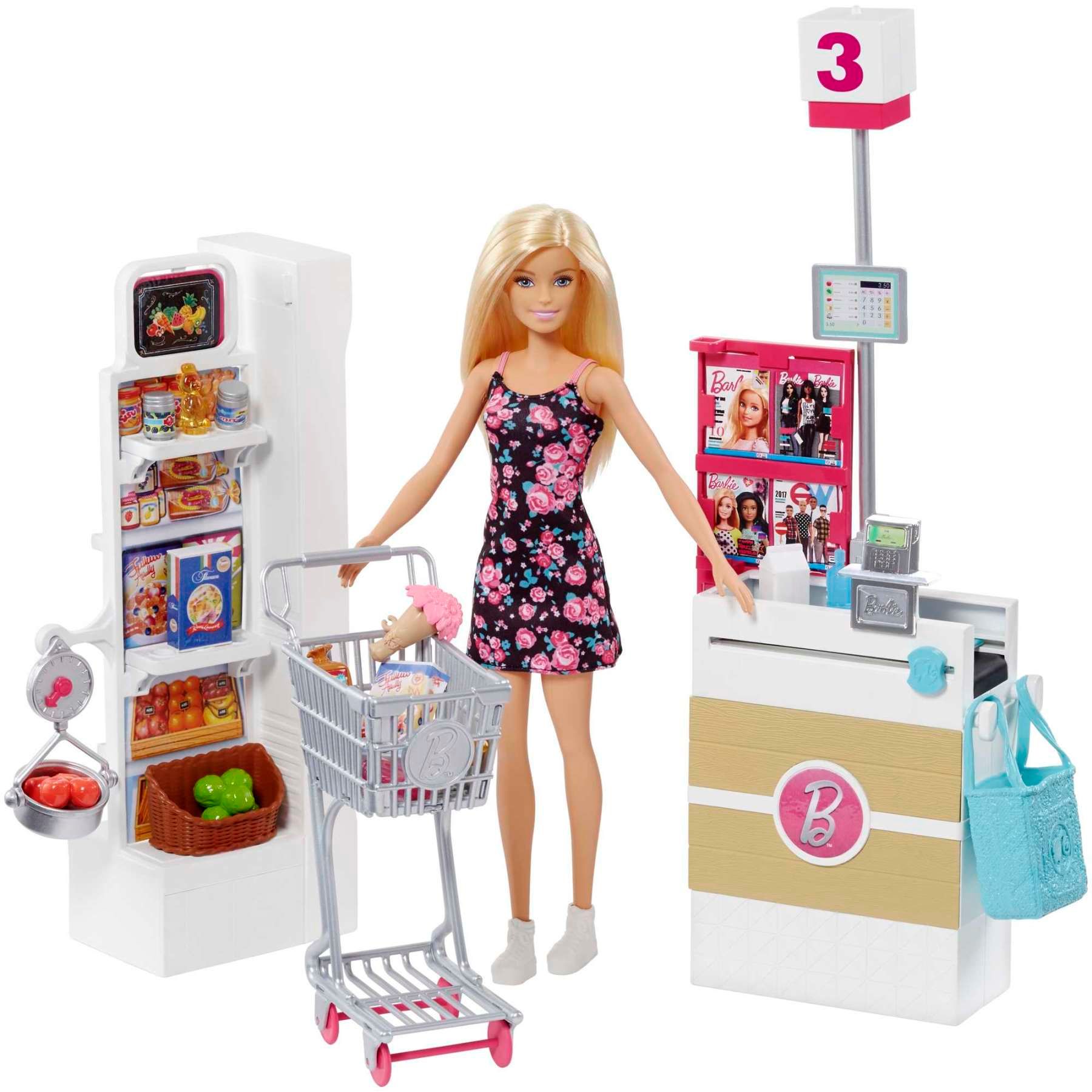 Barbie  Coffret Supermarché Et Poupée