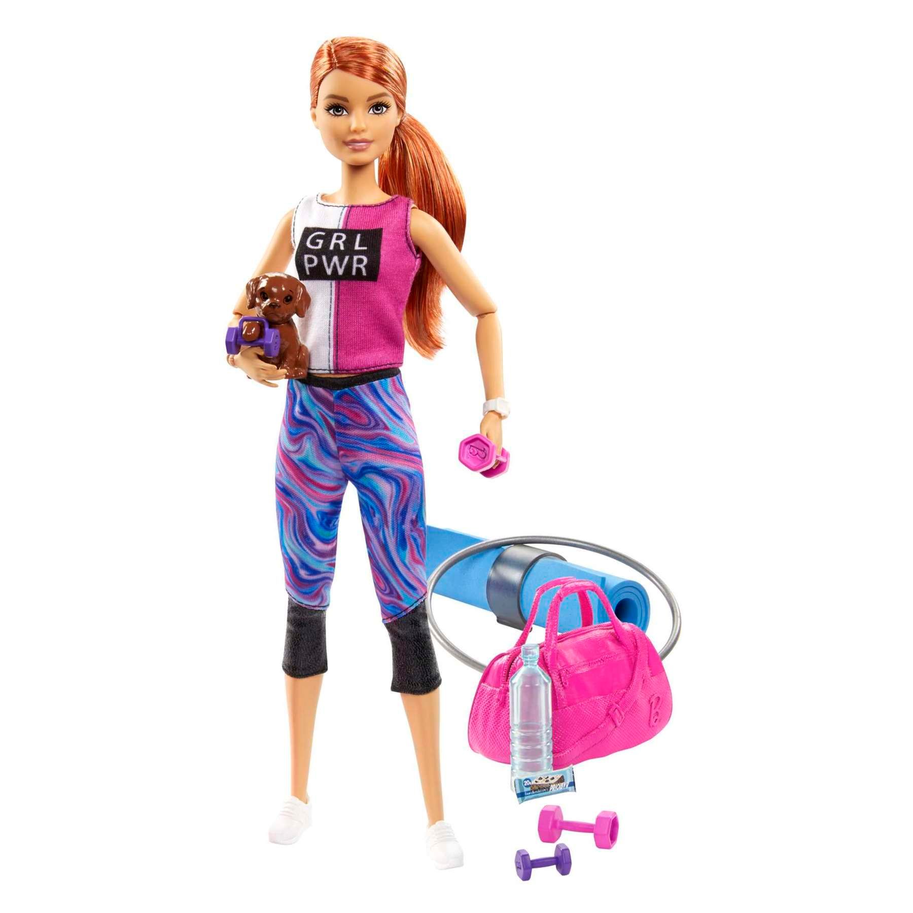 Barbie Bien Être Gymnase Avec Petit Chien Et Accessoires Mattel Gjg57