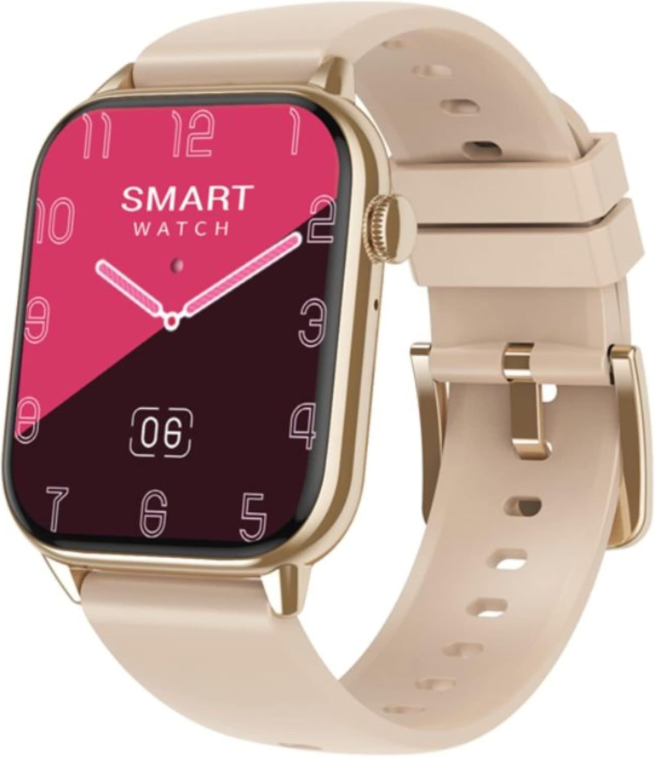 Pro Elite S4, Montre Connectée, Appels, Sms, Assistant Vocal, Sport Et Santé, Homme, Femme, Enfant, Autonomie 7 Jours\U2026 (Rose Bracelet Sport)