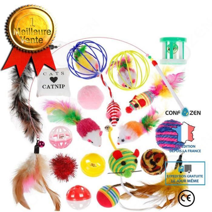 Comparer les prix de Confo® Ensemble De Jouets Pour Chats Pour Animaux De Compagnie Ensemble De Combinaisons De Couleurs Pour Souris Et Chats En P