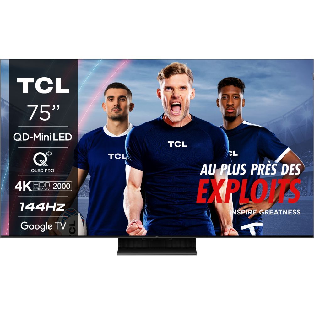 TV QD MiniLed TCL 75MQLED85 190 cm 4K UHD 2024 Aluminium brossé - vue 4