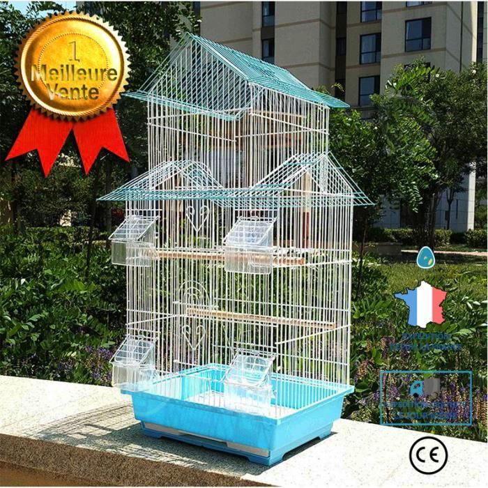 Meilleurs prix pour Cage À Oiseaux En Métal Net En Porcelaine Durable Nettoyage Facile Galvanoplastie Aucune Rouille Grande Cage De Villa