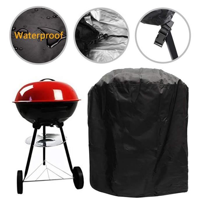 Housse De Barbecue Imperméable À L'eau Bouilloire Housse De Barbecue Ronde En Plein Air Garden Patio Grill 70x70cm Aa18468