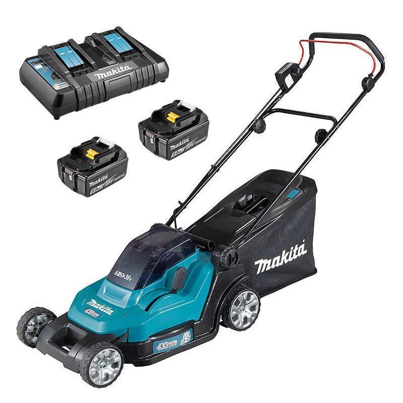 Tondeuse à gazon MAKITA DLM432PT2 (2x18V) 43cm (2x5Ah)