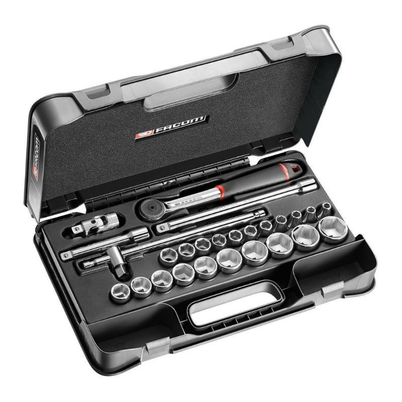 Coffret clé à cliquet + douilles 12'' FACOM .161 4P6PB 26 pièces