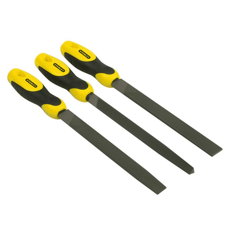 Jeu de 3 limes mi douces STANLEY 200 mm