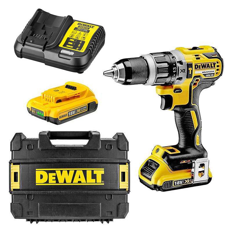 DEWALT Perceuse Visseuse à Percussion Brushless XR 18V Li Ion 2Ah DCD796D2 QW Perceuse sans Fil avec Coffret TSTAK Éclairage LED 2 Batteries / Chargeur 2 Vitesses 0 5502000 trmin - vue 2