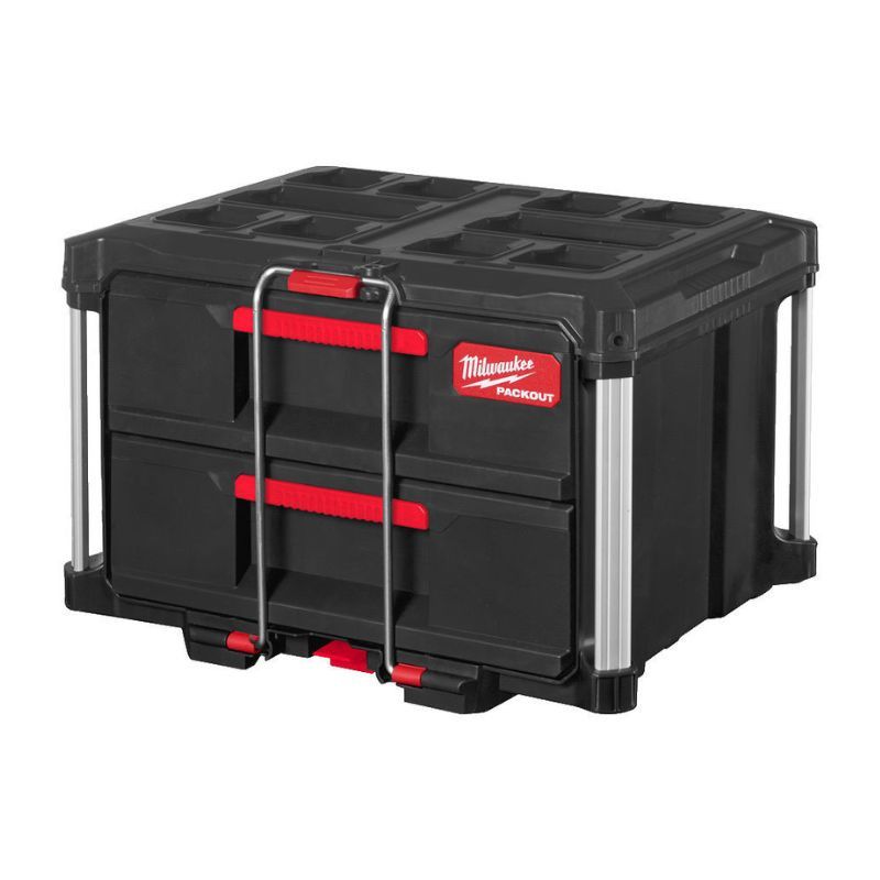 Coffret 2 tiroirs MILWAUKEE PACKOUT 363x564x414mm Charge max 22 Kg Verrouillage sécurisé