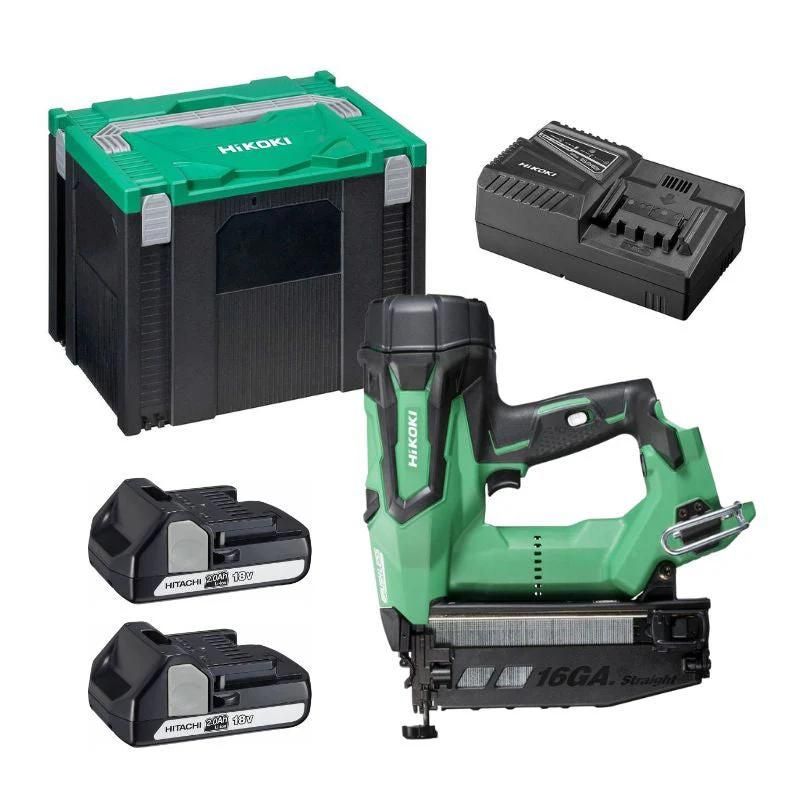Cloueur de finition 18V HIKOKI NT1865DBSLWYZ Mini Brads droit 16 GA 2x2 0Ah 65mm en coffret