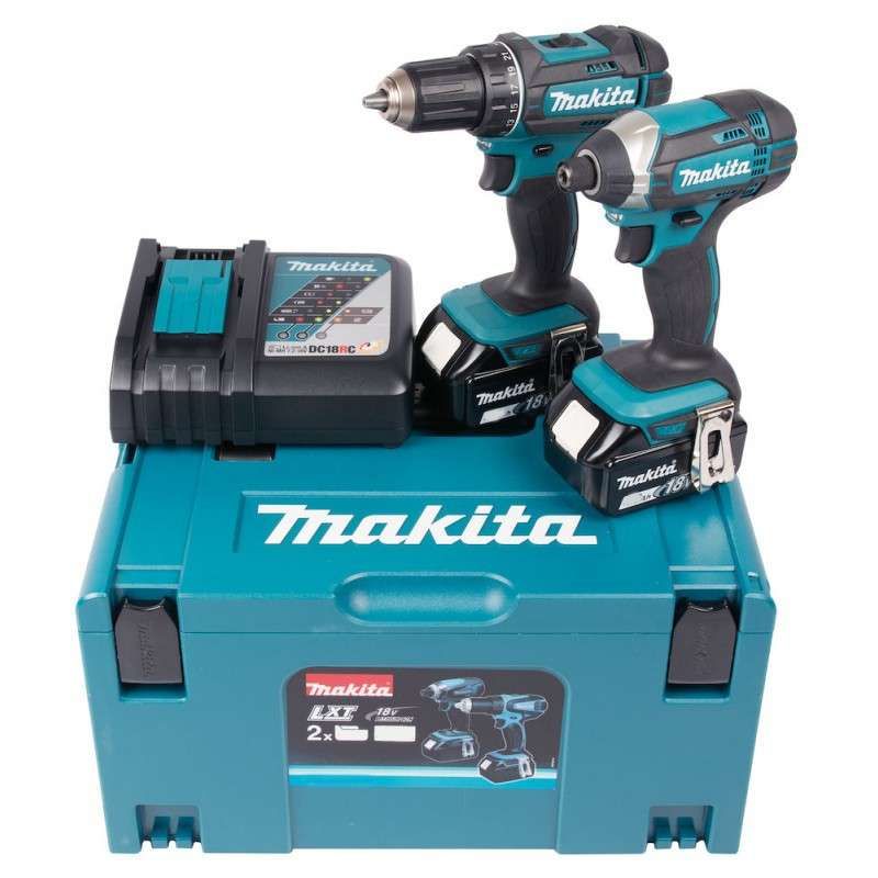 Pack 2 outils MAKITA DLX2127TJ DDF482 + DTD152 18 V Li Ion 2 x 5 Ah