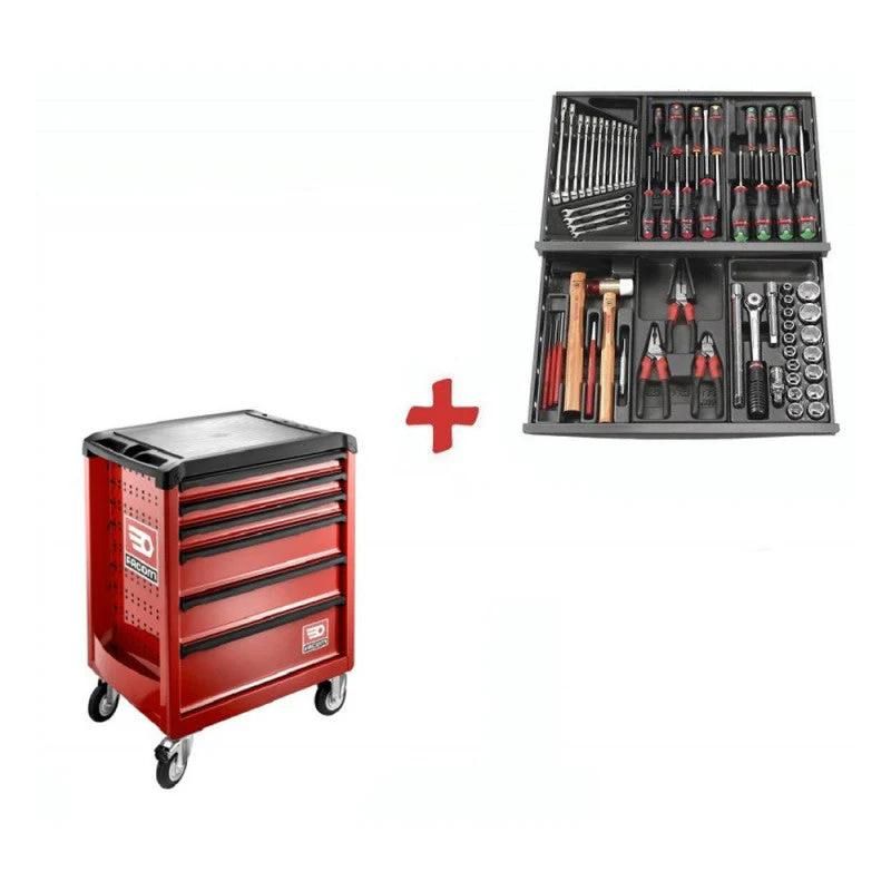 Servante Roll FACOM ROLL.CONTACTPF 6 tiroirs + composition 69 outils - vue 2