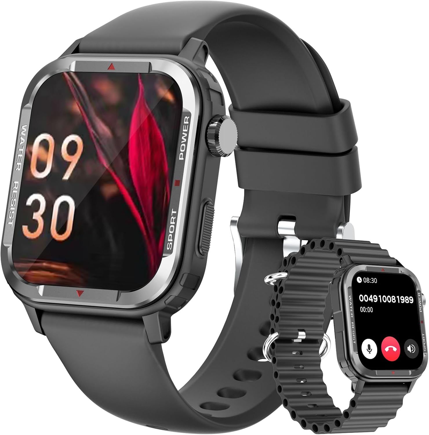 Montre Connectée Femme Homme, Montre Intelligente Avec Appels Bluetooth Etanche Ip68 Moniteur De Fréquence Cardiaque Sommeil 100+ Modes Sportifs Podometre, Montre Connecter Pour Android Ios