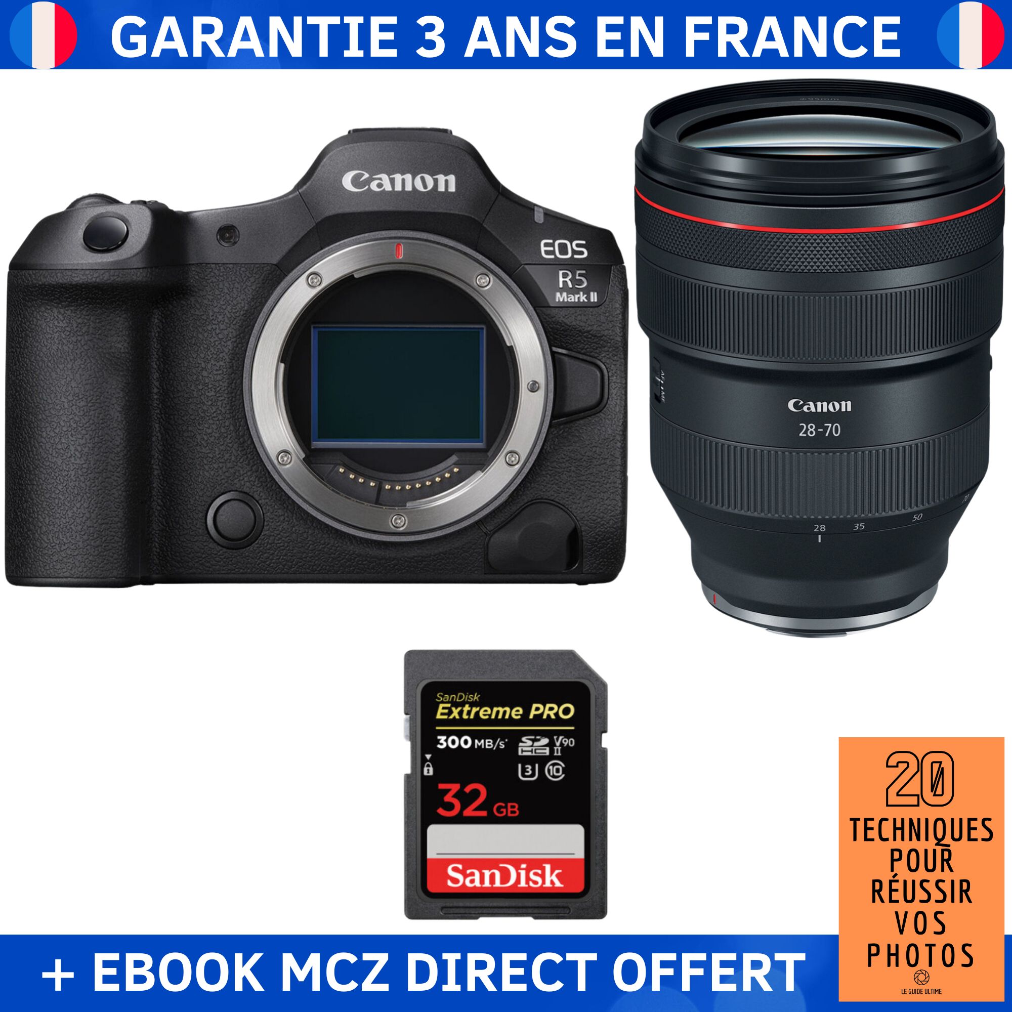 Canon EOS R5 Mark II + RF 28 70mm f2 USM + 1 SanDisk Extreme PRO UHS II SDXC 300 MB/ + Ebook '20 Techniques pour Réussir vos Photos' Appareil Photo Hybride Canon - vue 4