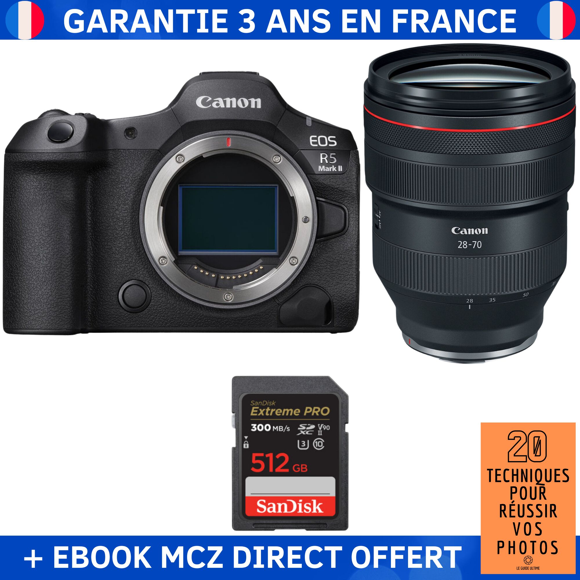 Canon EOS R5 Mark II + RF 28 70mm f2 USM + 1 SanDisk Extreme PRO UHS II SDXC 300 MB/ + Ebook '20 Techniques pour Réussir vos Photos' Appareil Photo Hybride Canon - vue 3