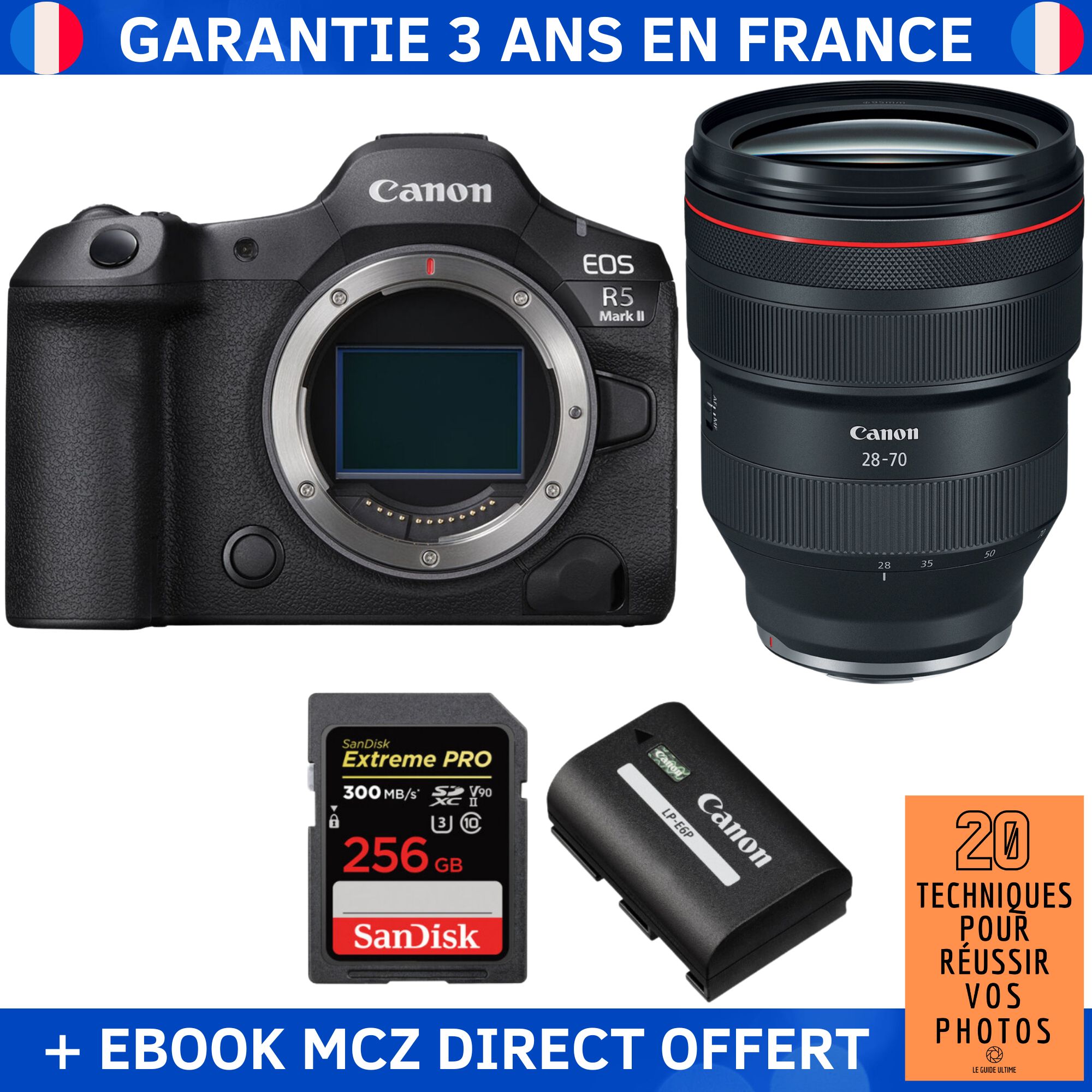 Canon EOS R5 Mark II + RF 28 70mm f2 USM + 1 SanDisk Extreme PRO UHS II SDXC 300 MB/ + 1 Canon LP E6P + Ebook '20 Techniques pour Réussir vos Photos' Appareil Photo Hybride Canon - vue 4
