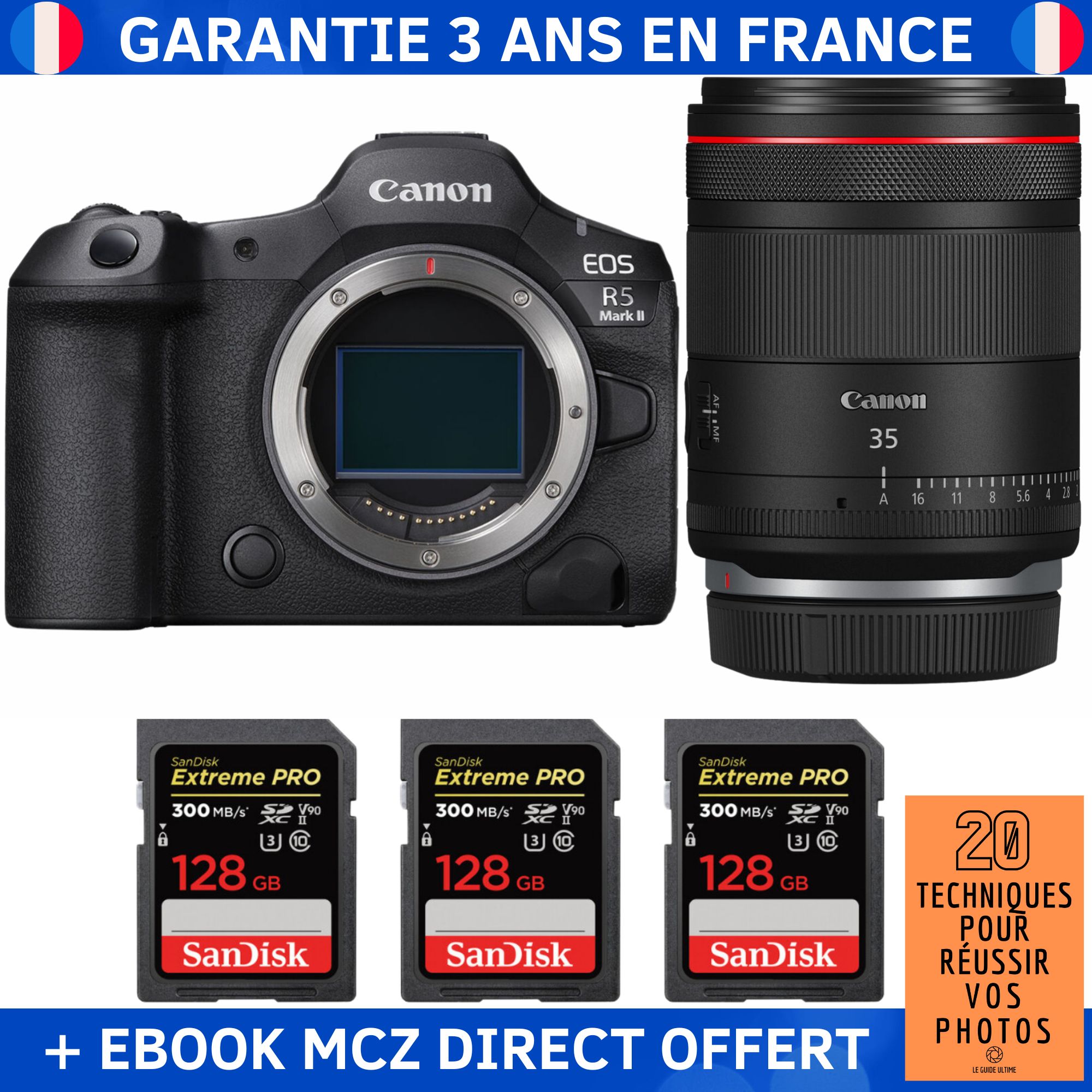Canon EOS R5 Mark II + RF 35mm f1.4 VCM + 3 SanDisk Extreme PRO UHS II SDXC 300 MB/ + Ebook '20 Techniques pour Réussir vos Photos' Appareil Photo Hybride Canon - vue 4