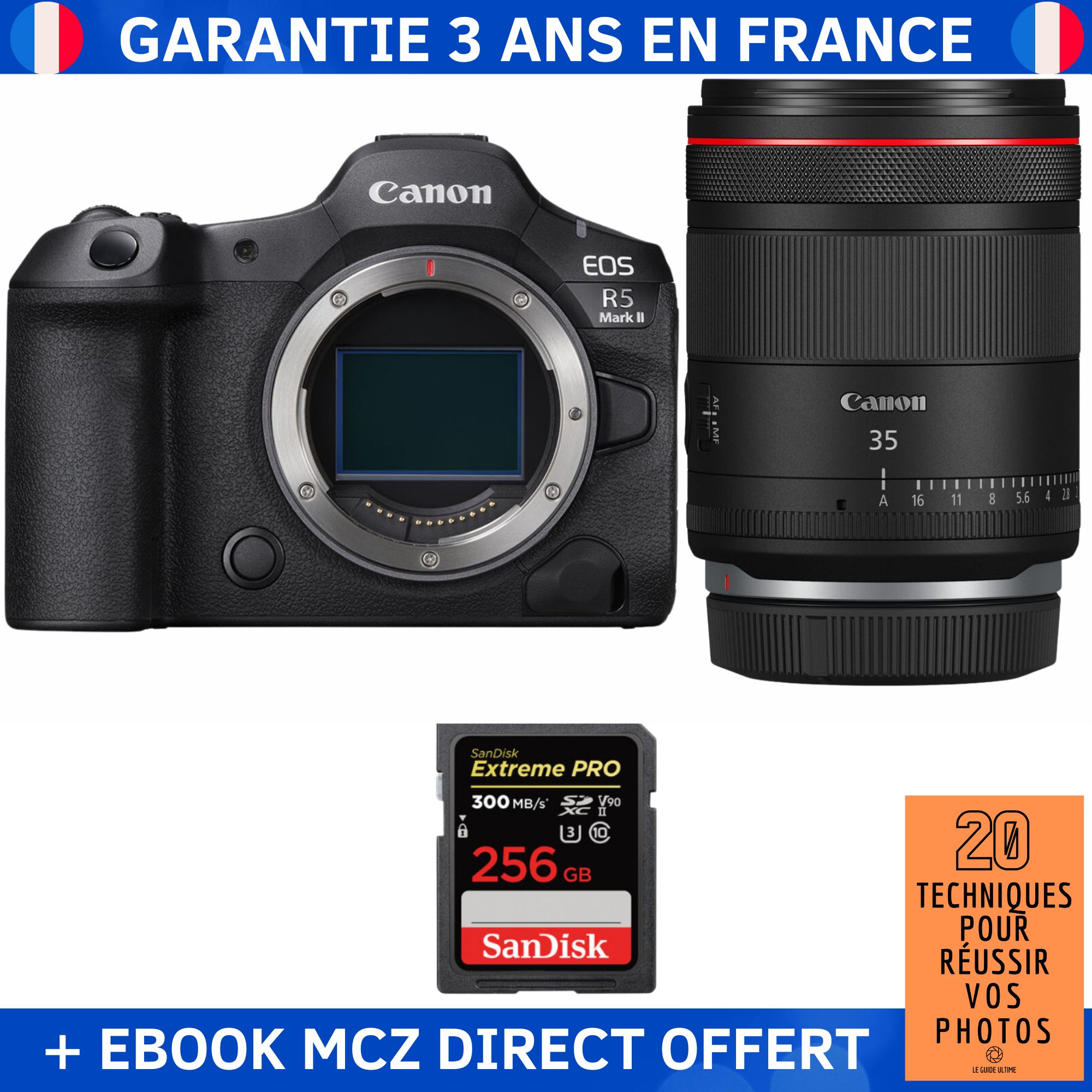 Canon EOS R5 Mark II + RF 35mm f1.4 VCM + 1 SanDisk Extreme PRO UHS II SDXC 300 MB/ + Ebook '20 Techniques pour Réussir vos Photos' Appareil Photo Hybride Canon - vue 2