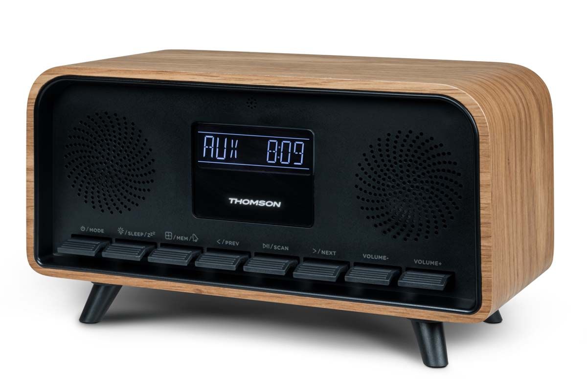 Radio réveil Bluetooth THOMSON Vintage Cosy Radio FM Double alarme Écran LCD Chargeur USB C Alim. - vue 2