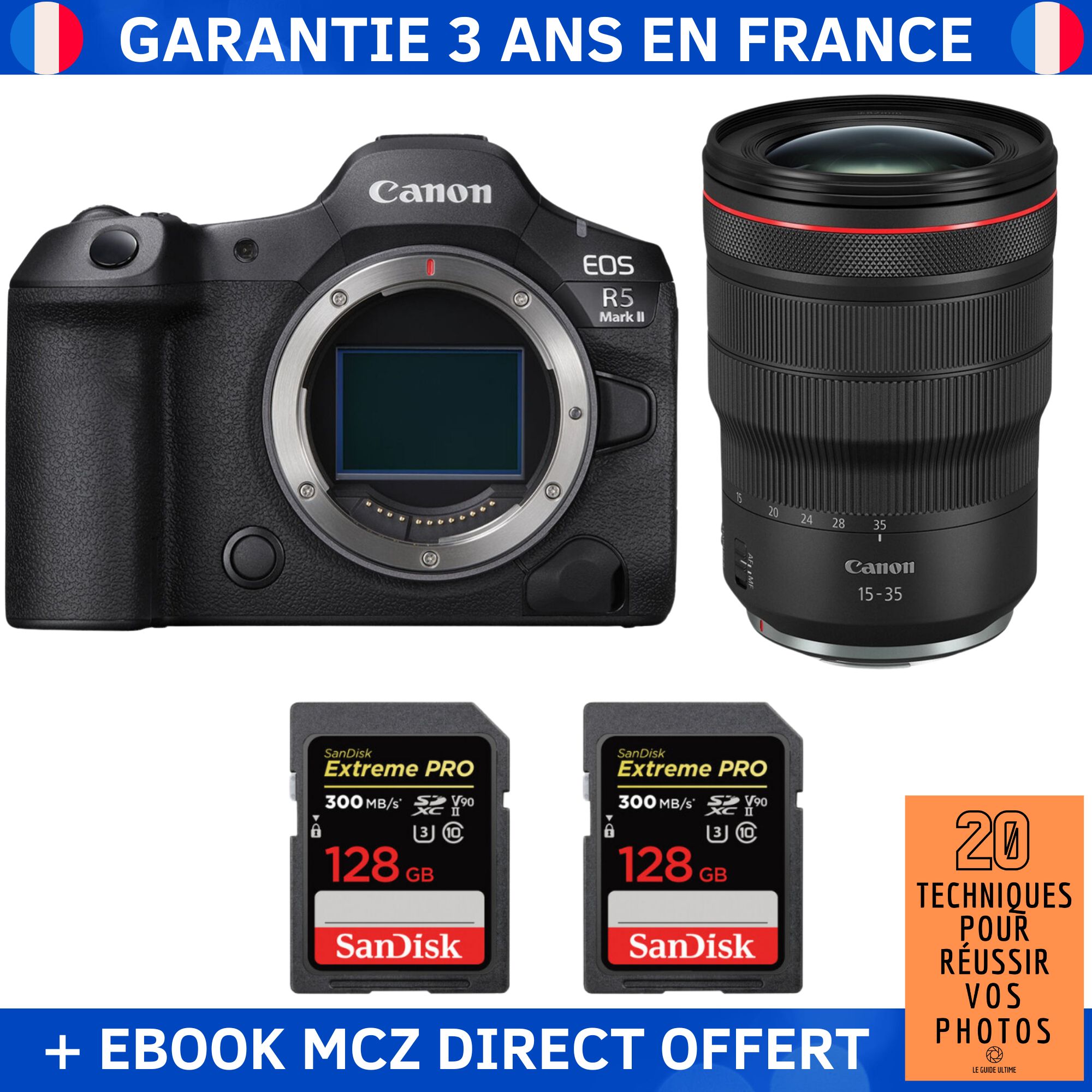 Canon EOS R5 Mark II + RF 15 35mm f2.8 IS USM + 2 SanDisk Extreme PRO UHS II SDXC 300 MB/ + Ebook '20 Techniques pour Réussir vos Photos' Appareil Photo Hybride Canon - vue 5