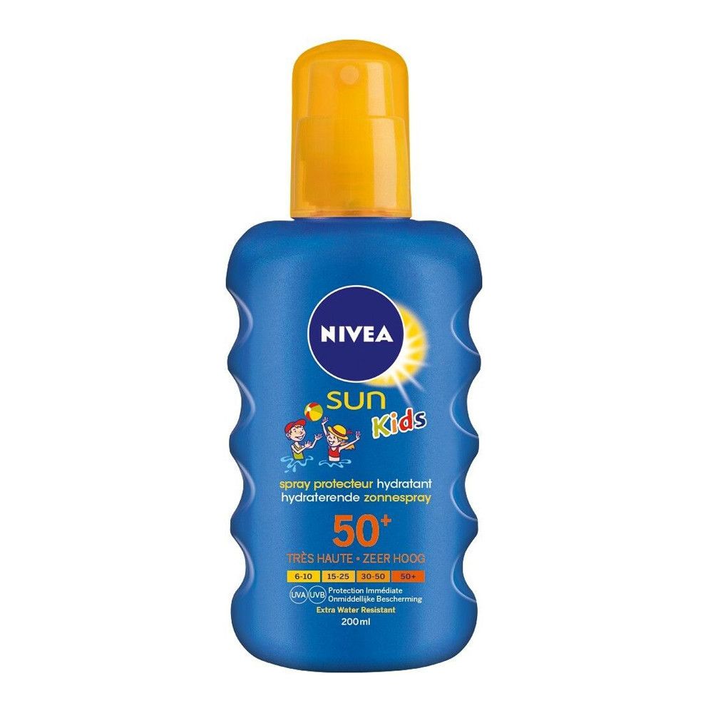 Crème Solaire Spray Enfant Corps Spf 50+ Hydratant Résistant A 'eau Sun Nivea Le Spray De 200ml