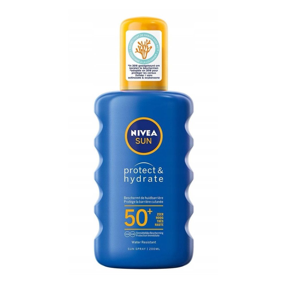 Crème Solaire Lait Corps Spf 50+ Protection Et Hydrate Résistant A 'eau Sun Nivea Le Spray De 200ml
