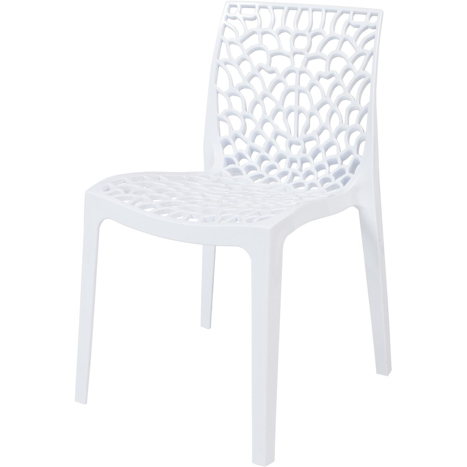 Chaise De Jardin Gruvyer 52x51x81cm - Empilable - Blanc