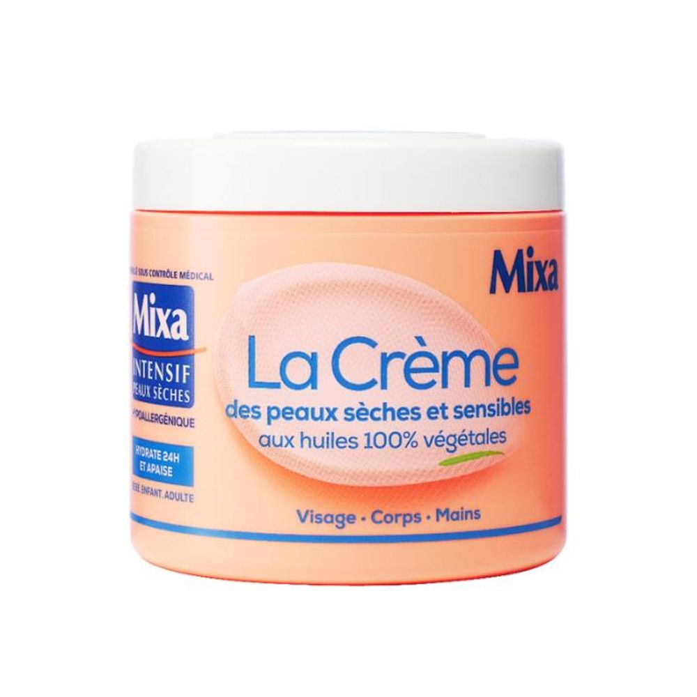 Crème usages Corps Mains Visage Peau Sèche Et Sensible Huiles 100% Végétales Mixa Le Pot De 400ml - vue 3