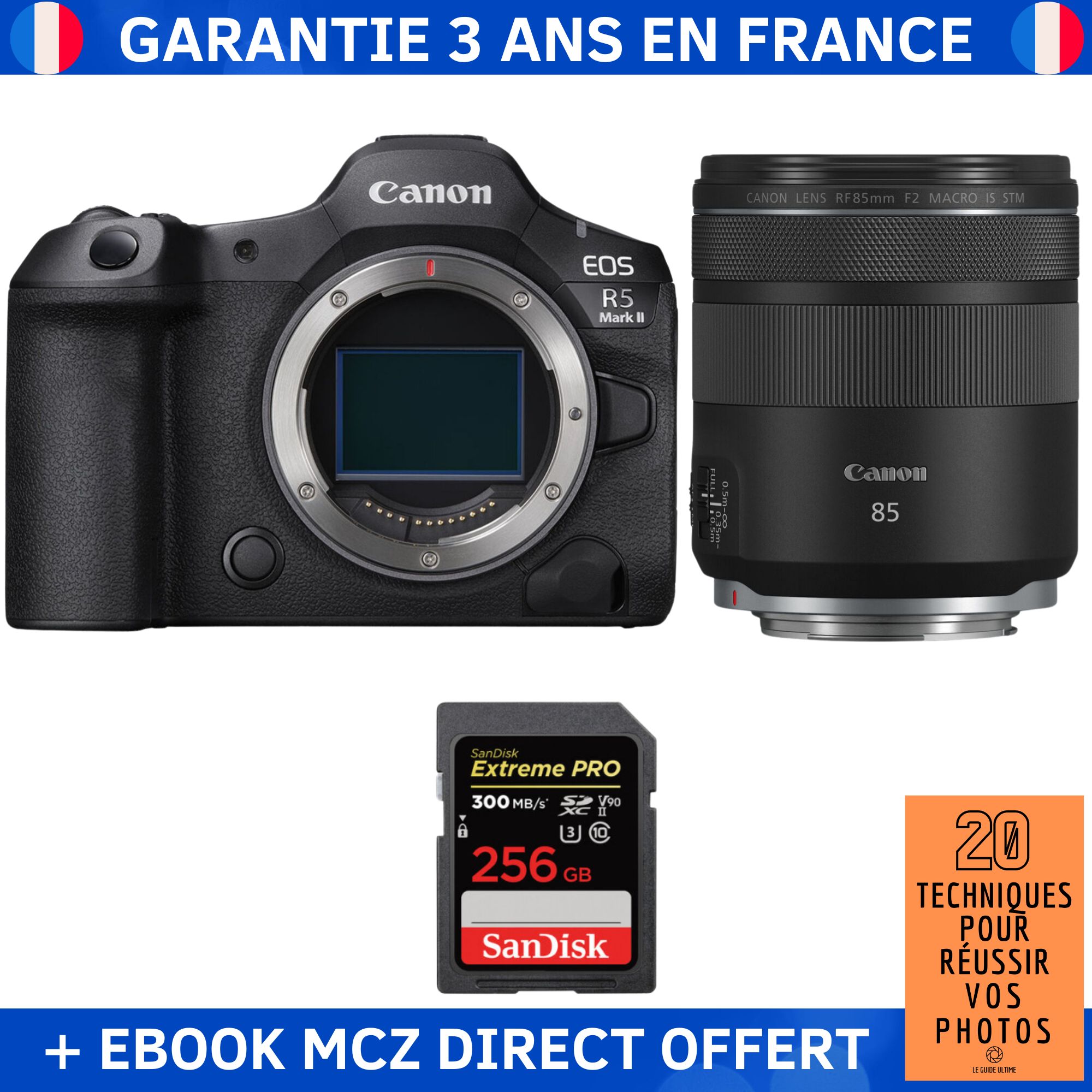 Canon EOS R5 Mark II + RF 85mm f2 Macro IS STM + 1 SanDisk Extreme PRO UHS II SDXC 300 MB/ + Ebook '20 Techniques pour Réussir vos Photos' Appareil Photo Hybride Canon - vue 4