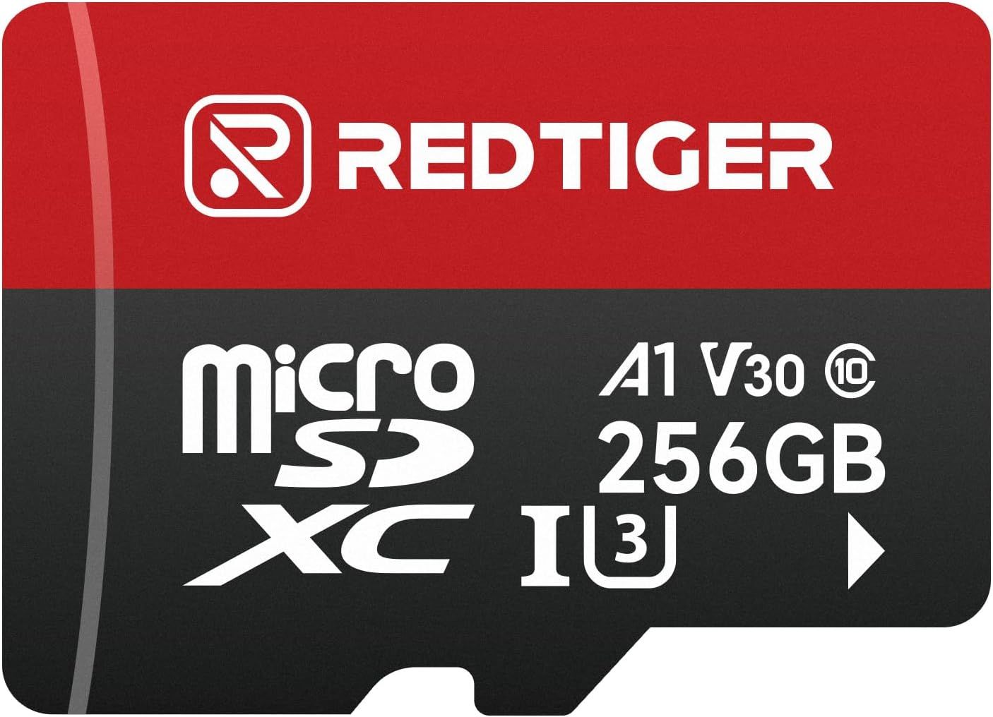 Carte Micro Sd Haute Vitesse 256 Go Avec Adaptateur, Microsdxc Uhs-I Classe 10, U3, V30 A1, Support Pour Caméra Embarquée Et Enregistrement Vidéo 4K