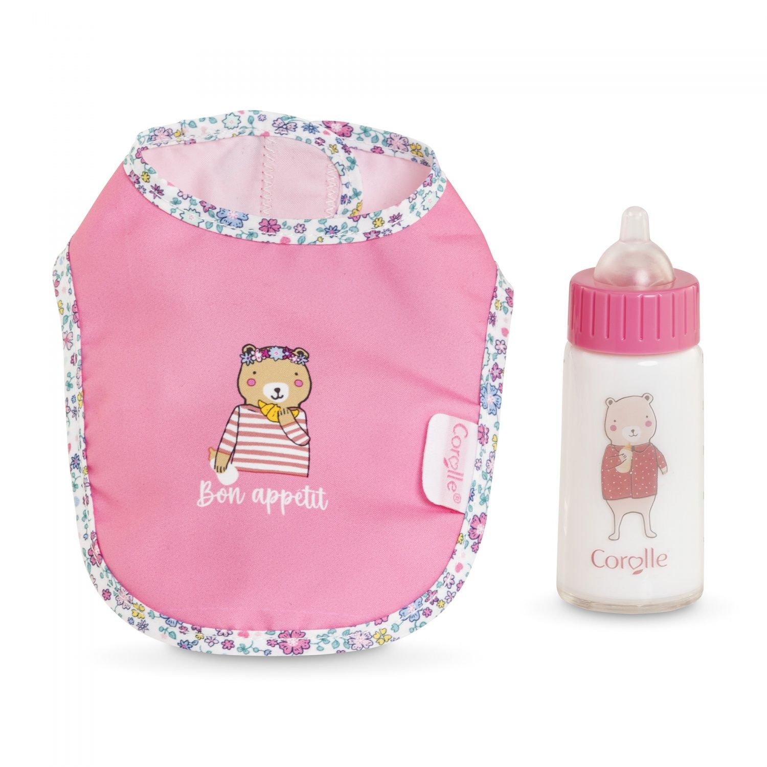 Mes Accessoires Poupons Corolle Bb36/42 Bavoir + Biberon Magique