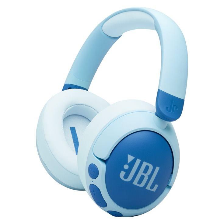 JBL Junior 470NC - Écouteurs avec micro - circum-aural - Bluetooth - sans fil, filaire - Suppresseur de bruit actif - jack 3,5mm - bleu