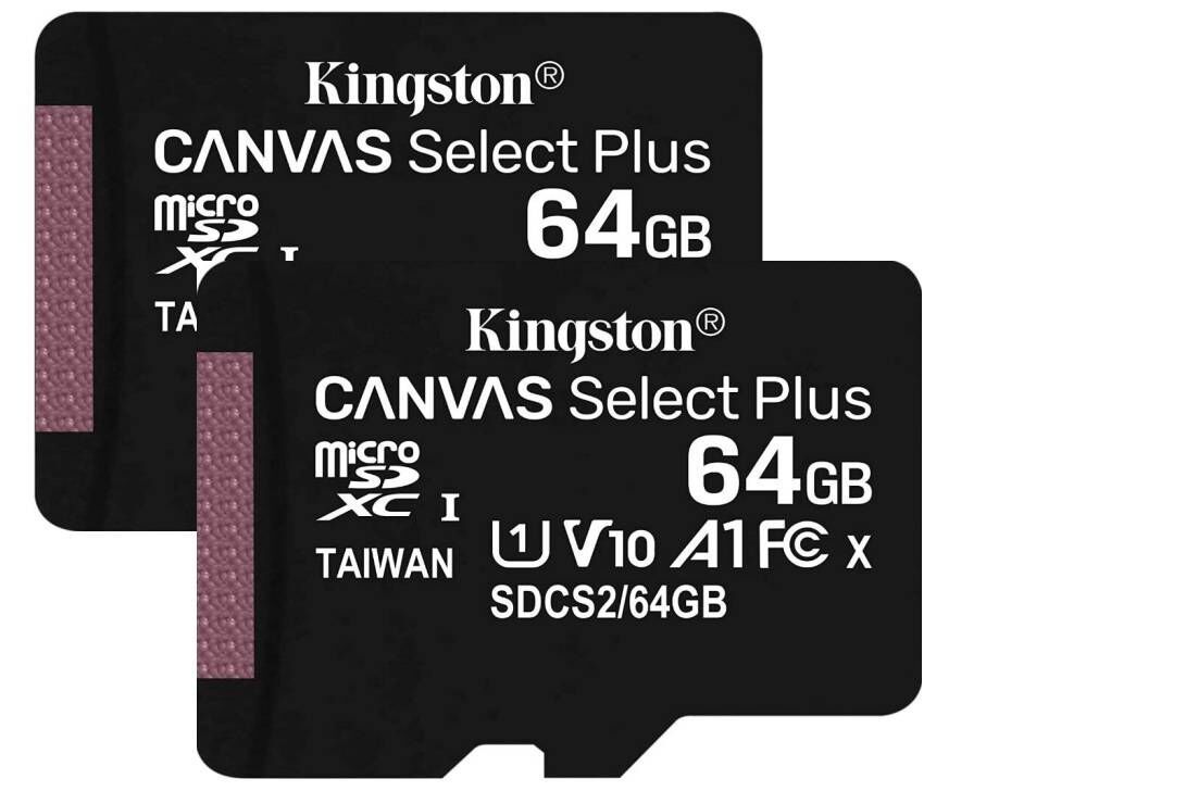 2 pièces Kingston Canvas Select Plus Carte MIcro SD 64 Go jusqu'à 100Mo/s SDCS2/64GBSP Class 10