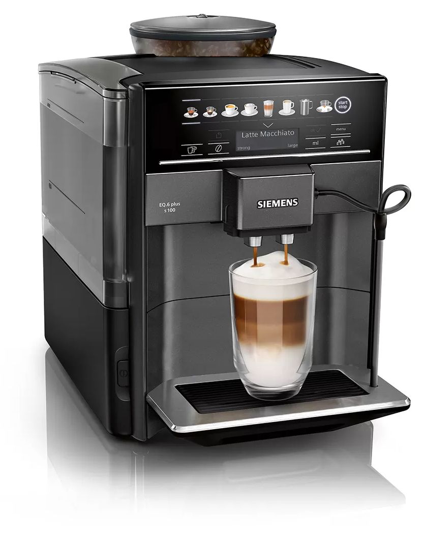 Machine à espresso entièrement automatique EQ6 plus s100 Noir saphir métallisé Siemens TE651319RW