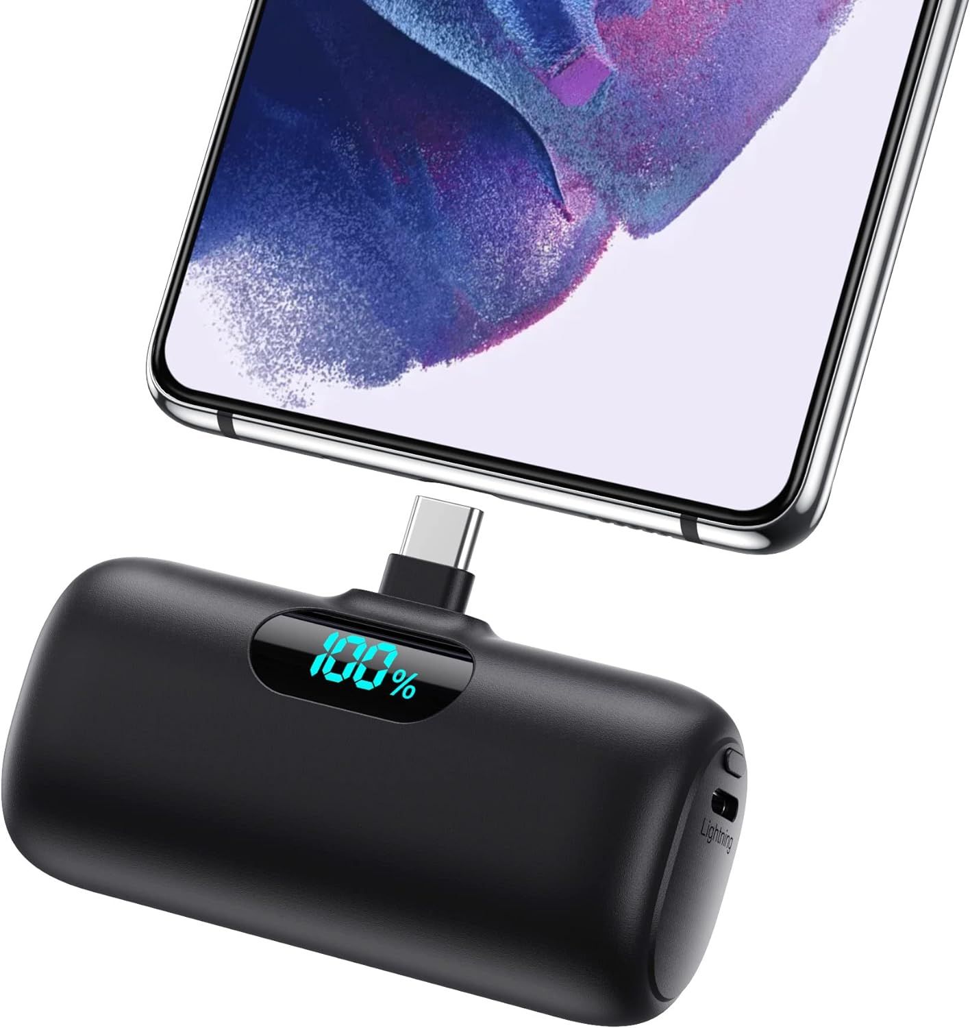 Batterie Externe Usb C 5000mah, 15w 3.0a Charge Rapide Chargeur Portable Mini Power Bank Avec Écran Lcd Compatible Avec Iphone 15/15pro Samsung S23,S22/Note/Huawei/Moto/Lg/Pixel,Usb C Phones Etc