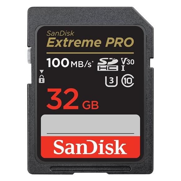 SanDisk Extreme Pro - Carte mémoire flash - 32 Go - Video Class V30 / UHS-I U3 / Class10 - SDHC UHS-I