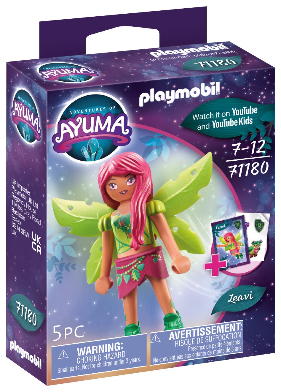Playmobil 71180 Forest Fairy Leavi Adventures of Ayuma Jeune fée emblématique de la série Place à la Magie des fées Histoire & Imaginaire Dès