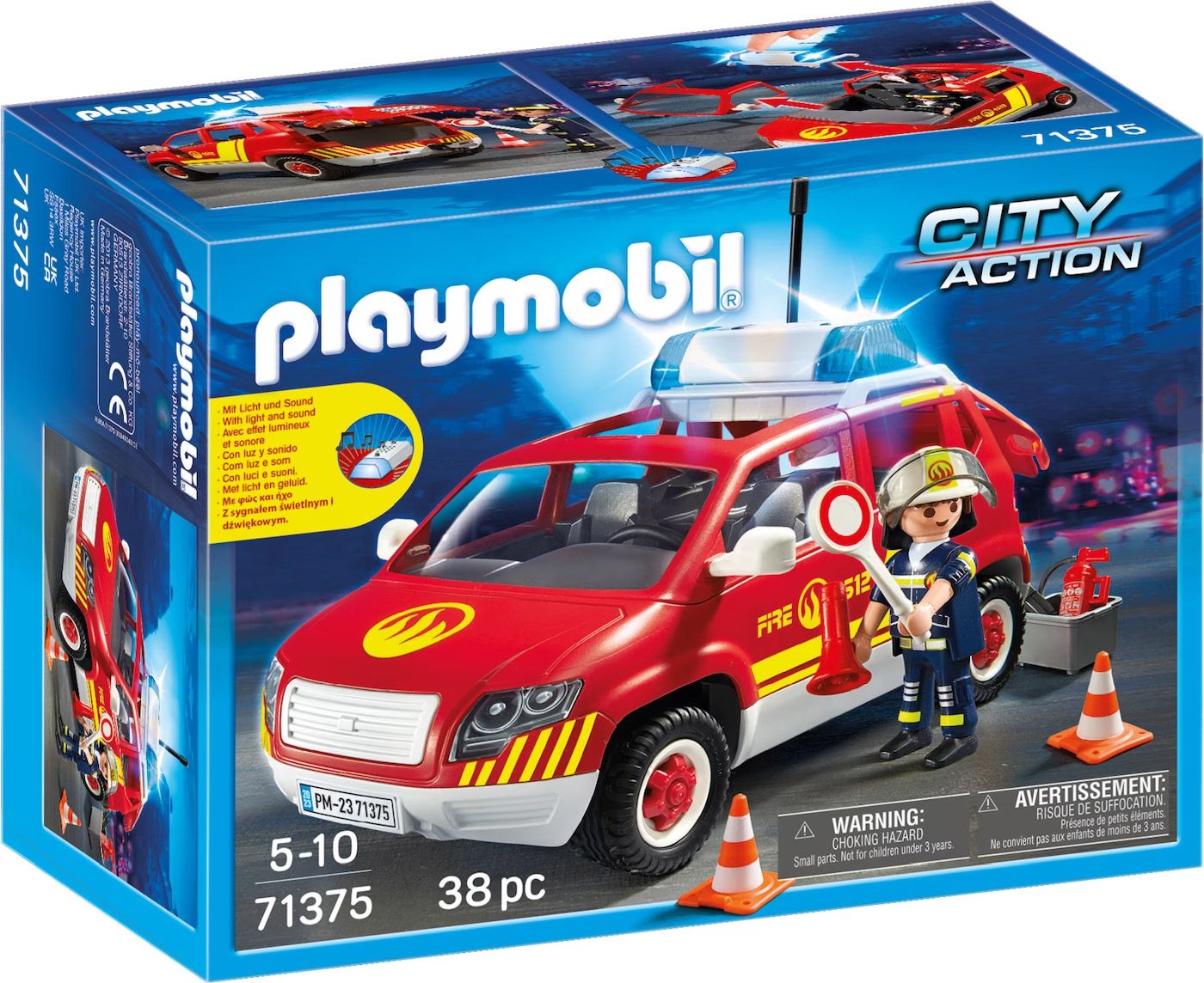 Playmobil City Action 71375 Véhicule De Pompiers Avec Son Et Lumière