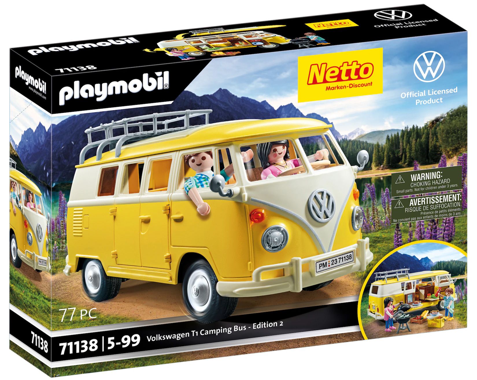 Playmobil Volkswagen 71138 Volkswagen T1 Camping Bus Jaune Edition 2 Édition Spéciale Netto