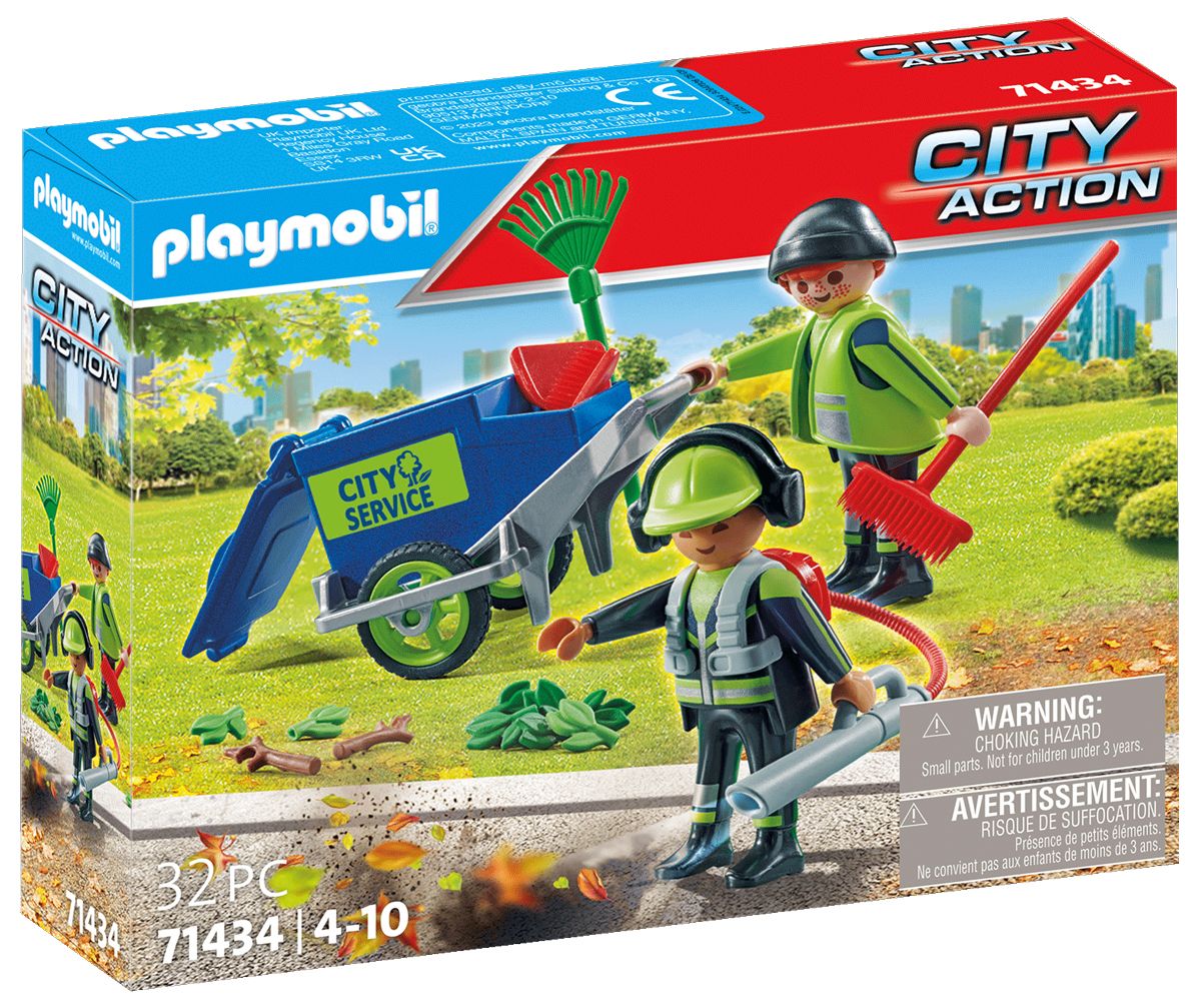 Playmobil City Action 71434 - Agents D'entretien Voirie Avec Équipement