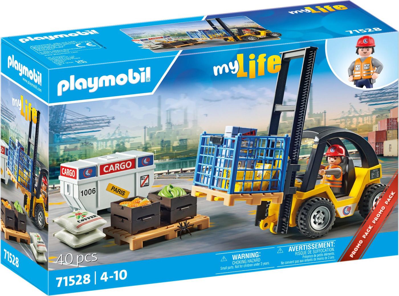 Playmobil My Life 71528 Chariot Élévateur Avec Matériel Promo Pack