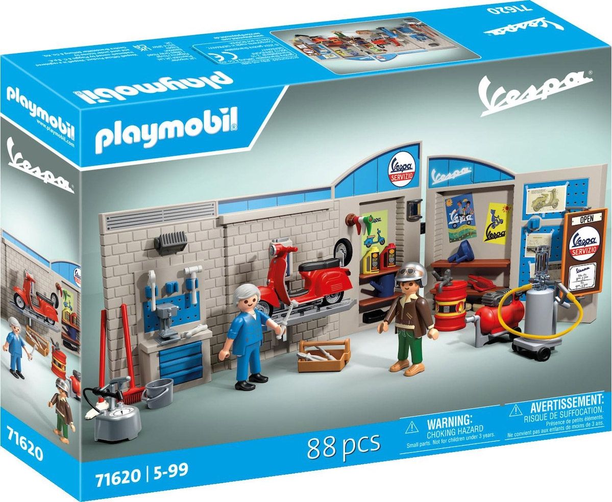 Playmobil Vespa 71620 - Vespa Garage - Style Rétro - Années 60
