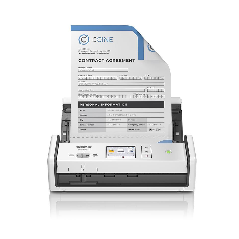 Brother ADS-1800W - Scanner de documents - CIS Double - Recto-verso - A4 - 600 dpi x 600 dpi - jusqu'à 30 ppm (mono) / jusqu'à 30 ppm (couleur) - Chargeur automatique de documents (20 feuilles) -...