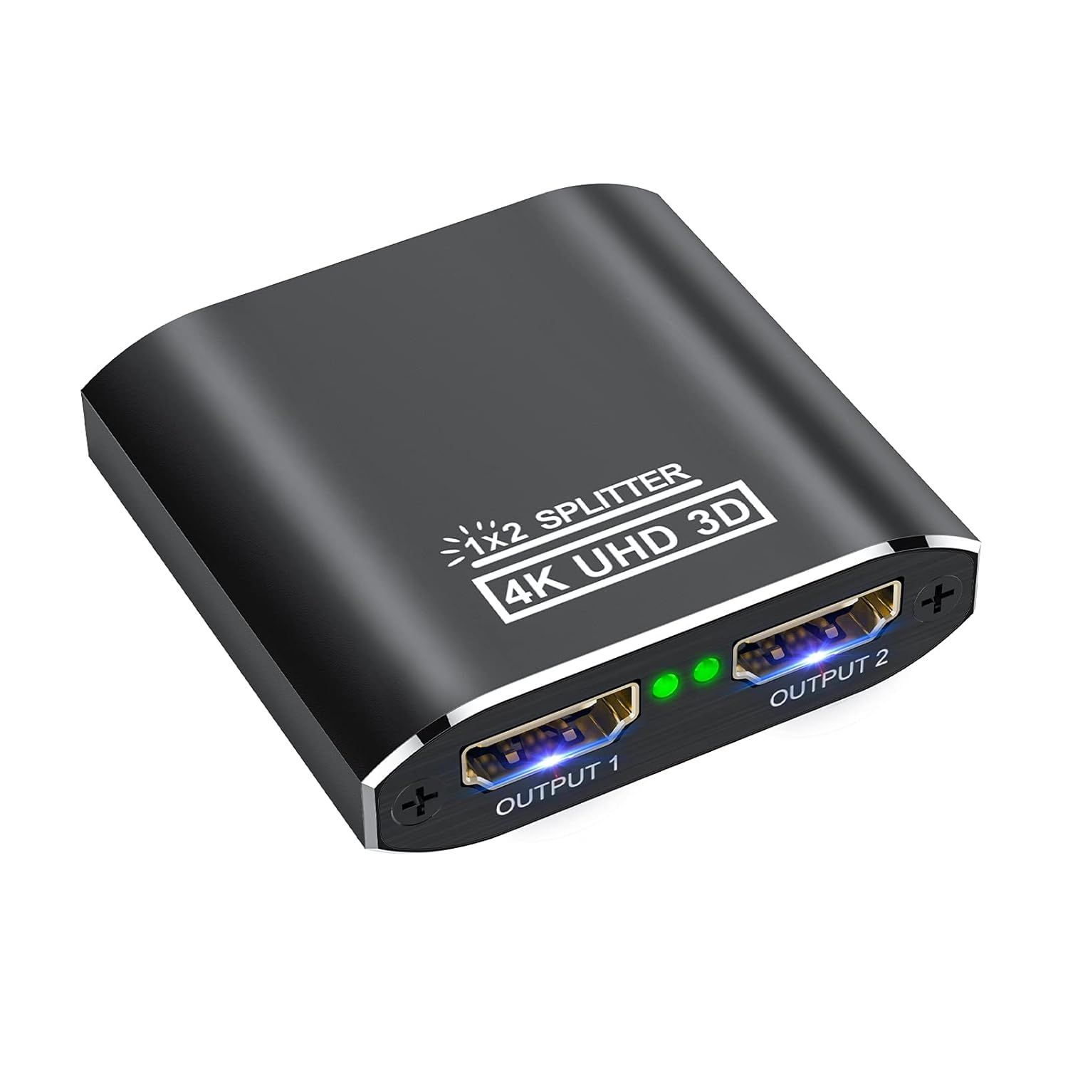 Splitter Hdmi 4K, Hdmi Switch Aluminium Répartiteur Hdmi 1 Entrée 2 Sorties Affichage Simultané, 4K@60Hz 3D Uhd 1080P, Pour Xbox Ps3 Ps4 Lecteur Roku Blu-Ray Hdtv Apple Tv Et Plus Appareil